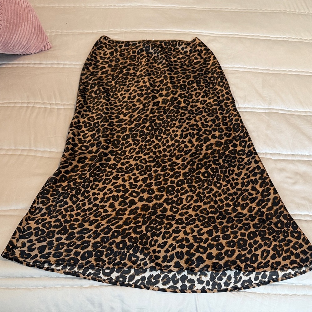 Reformation Leopard Print A-Line Skirt